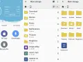 Explora carpetas como "Descargas", "Música" y "Fotos" en tu almacenamiento principal. Busca aplicaciones ocultas y gestiona tus archivos.