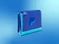 Cartera azul con el logo de PayPal. Transacciones seguras con PayPal.