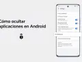 Guía visual sobre cómo ocultar aplicaciones en Android, mostrando la configuración de privacidad y la opción "PrivateSpace".