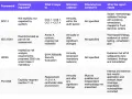 Tabla comparativa de marcos de seguridad (SOC 2, ISO 27001, HIPAA, PCI DSS) y sus requisitos de pentesting, como un agente recon.