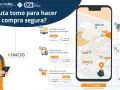 Guía visual para saber si una web es segura para comprar. Un joven con mochila consulta su móvil, siguiendo un diagrama de flujo con preguntas clave.