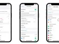 Captura de pantalla de un iPhone mostrando la configuración de "Datos móviles" para encontrar mi móvil iPhone. Se ve el uso de datos de Safari y Fotos.