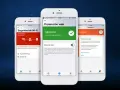 Tres móviles muestran interfaces de seguridad: Wi-Fi en peligro, protección web activa y advertencia de SO desactualizado. Ideal para pasar antivirus al móvil.