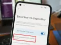 Pantalla de un teléfono Android mostrando la opción "Encontrar dispositivos sin conexión" desactivada, parte de la función localizador de dispositivos android.