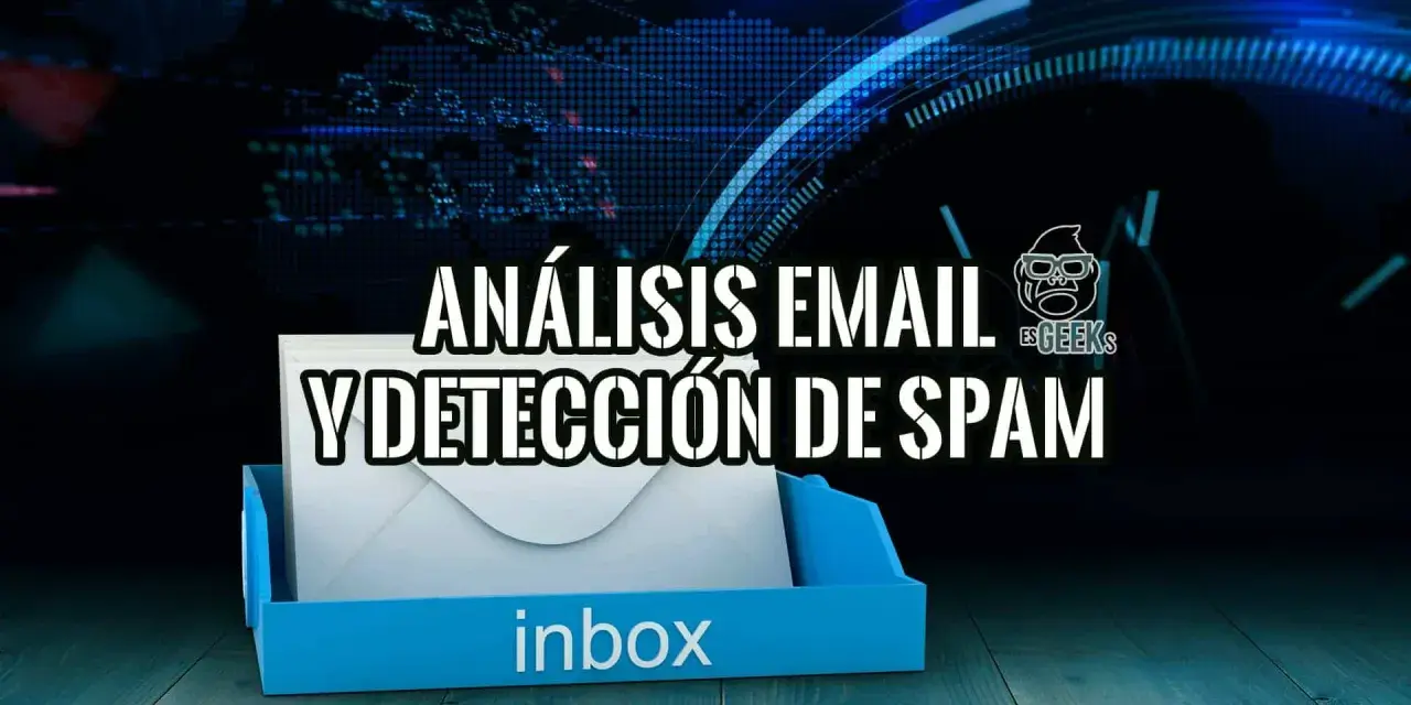 Análisis de email y detección de spam. Bandeja de entrada con sobres y un fondo digital.