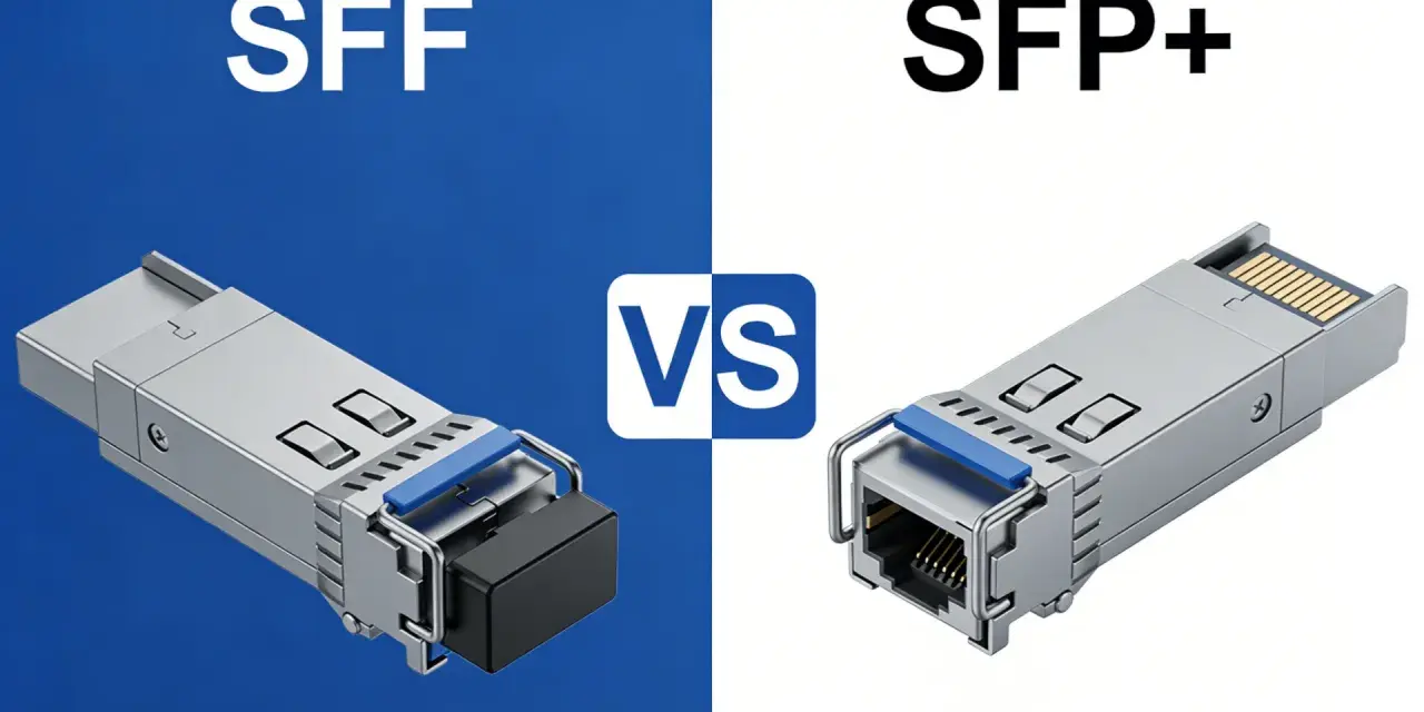 Comparación de módulos SFP y SFP+. El SFP+ es una versión mejorada del SFP, ideal para redes de alta velocidad.