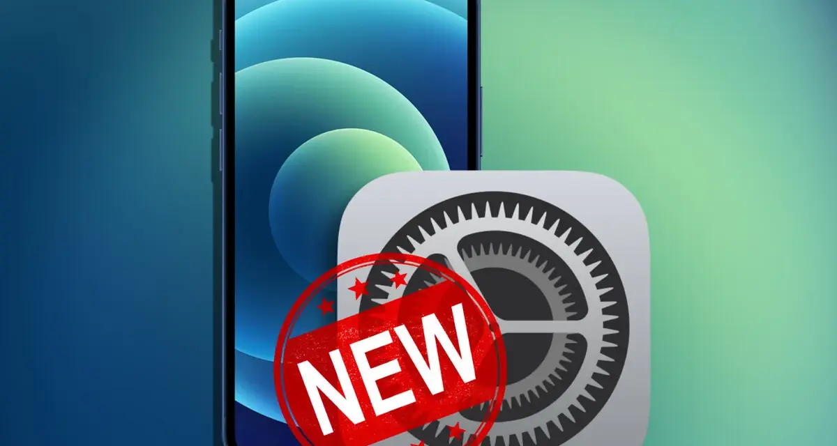 Un iPhone con el icono de Ajustes y un sello "NEW". Aprende a eliminar datos de tu iPhone.