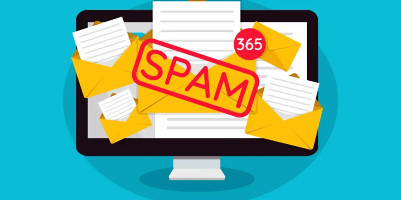 Sobrecarga de correos no deseados en la pantalla, el spam significado es claro: 365 mensajes no solicitados.