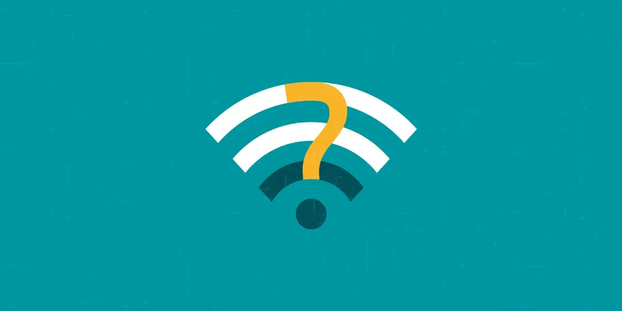 Símbolo de Wi-Fi con un signo de interrogación naranja, ¿problemas con los router?