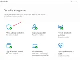 Protección contra virus y amenazas en Windows Security. El sistema indica que no hay acciones necesarias, evitando así cualquier win32 pup gen.