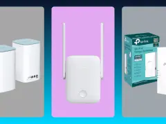 Tres repetidores Wi-Fi: dos blancos cilíndricos, uno blanco Xiaomi y un TP-Link con caja. Aprende como instalar un repetidor de wifi.