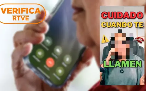 Aprende como saber si una llamada es fraudulenta con Verifica RTVE. Imagen muestra un teléfono y texto de advertencia.
