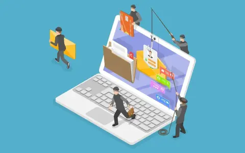 Ladrones intentan robar datos de una laptop, mostrando cómo saber si un correo es falso y evitar el phishing.
