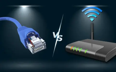 Cable Ethernet vs. router Wi-Fi. La conexión por cable ofrece una comunicación **full duplex** más estable y rápida.