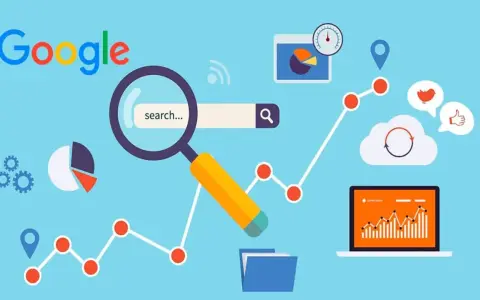 Gráficos, lupa y el logo de Google. Representa la inteligencia x en la búsqueda de datos y análisis.