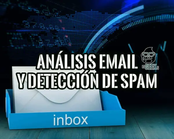 Análisis de email y detección de spam. Bandeja de entrada con sobres y un fondo digital.