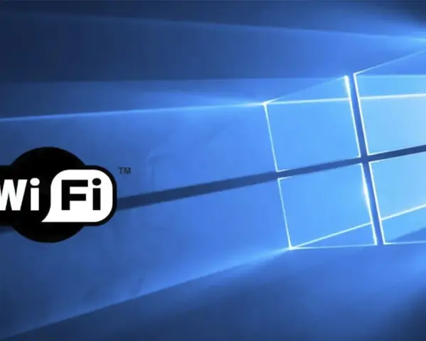 Icono de Wi-Fi sobre fondo azul con logo de Windows. El **dhcp server** asigna IPs para la conexión.