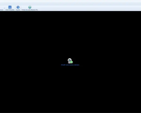 Interfaz de "IP Camera Viewer" lista para añadir una nueva cámara y ver cámara IP en PC.