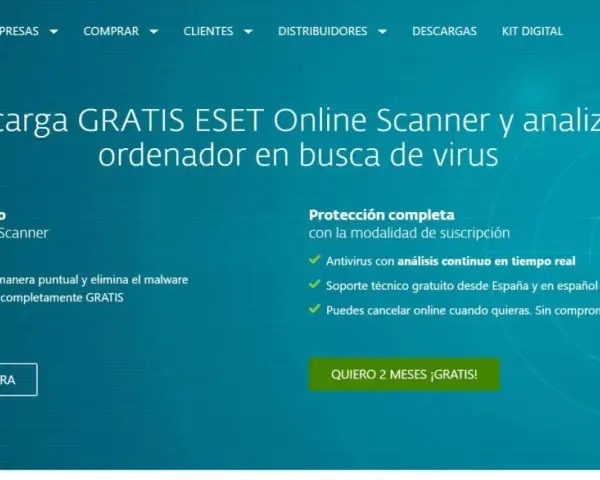 Descarga ESET Online Scanner para pasar antivirus online gratis sin descargar. Analiza tu PC y elimina amenazas.