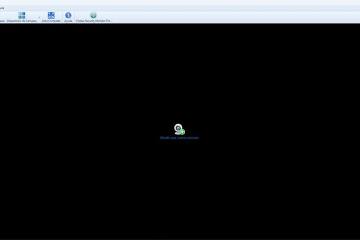 Interfaz de "IP Camera Viewer" lista para añadir una nueva cámara y ver cámara IP en PC.