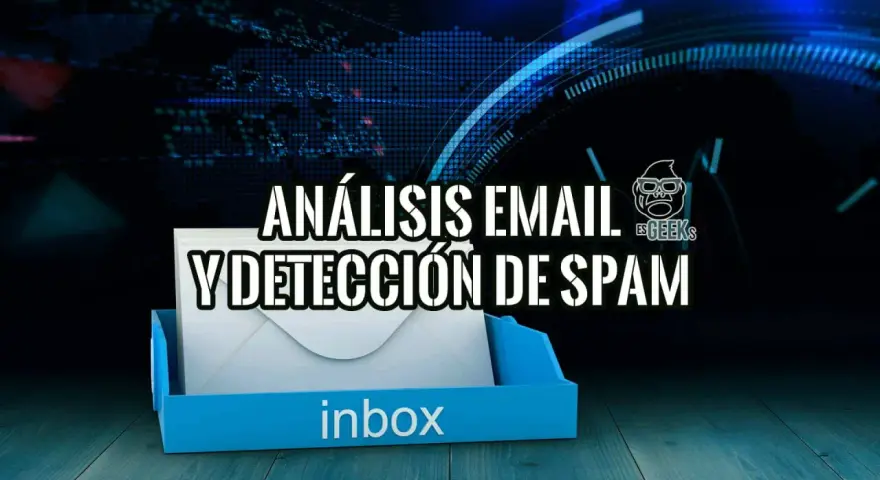 Análisis de email y detección de spam. Bandeja de entrada con sobres y un fondo digital.