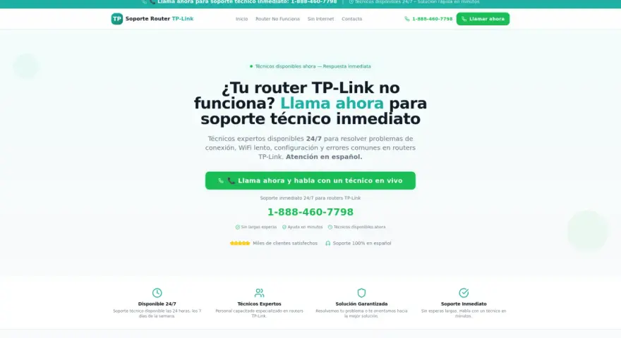 ¿Tu router TP-Link no se conecta a internet? Llama ahora para soporte técnico inmediato. Expertos disponibles 24/7.