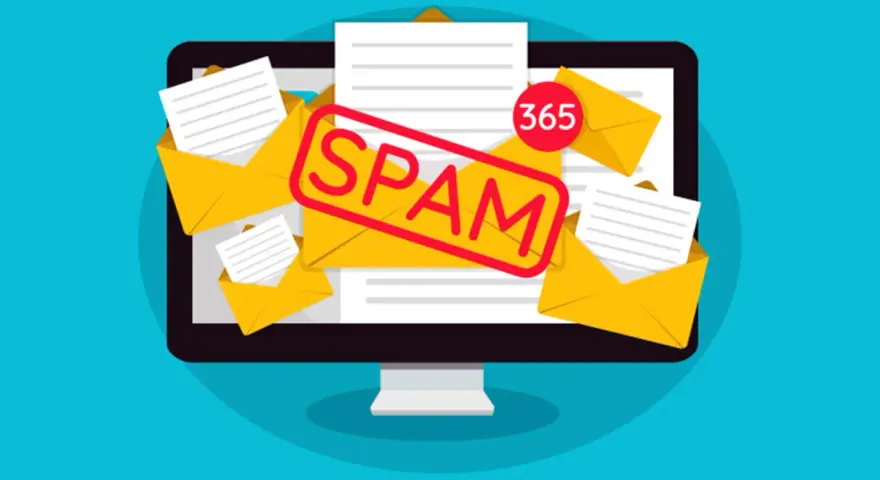 Sobrecarga de correos no deseados en la pantalla, el spam significado es claro: 365 mensajes no solicitados.