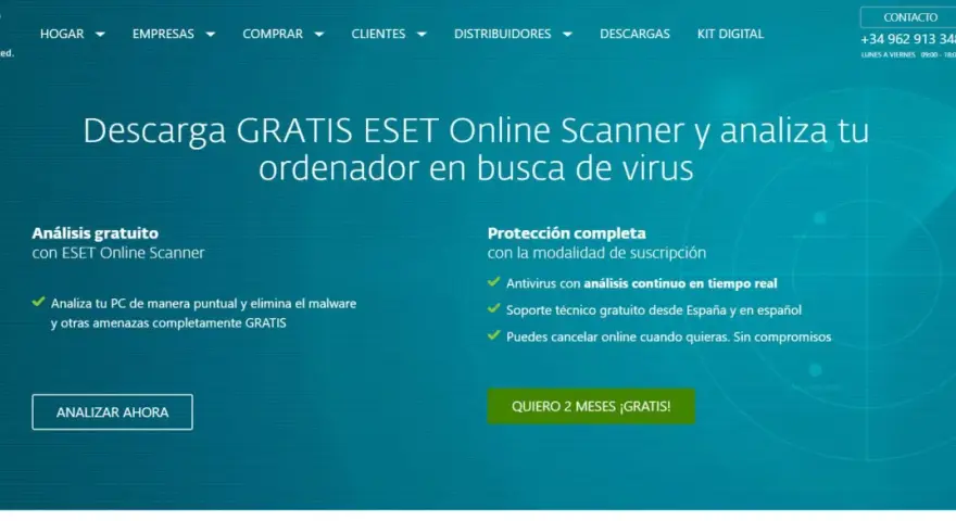Descarga ESET Online Scanner para pasar antivirus online gratis sin descargar. Analiza tu PC y elimina amenazas.