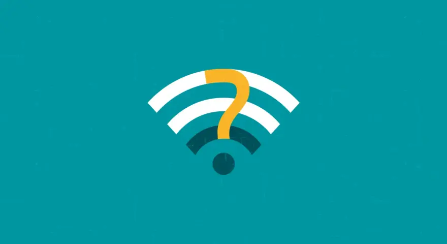 Símbolo de Wi-Fi con un signo de interrogación naranja, ¿problemas con los router?