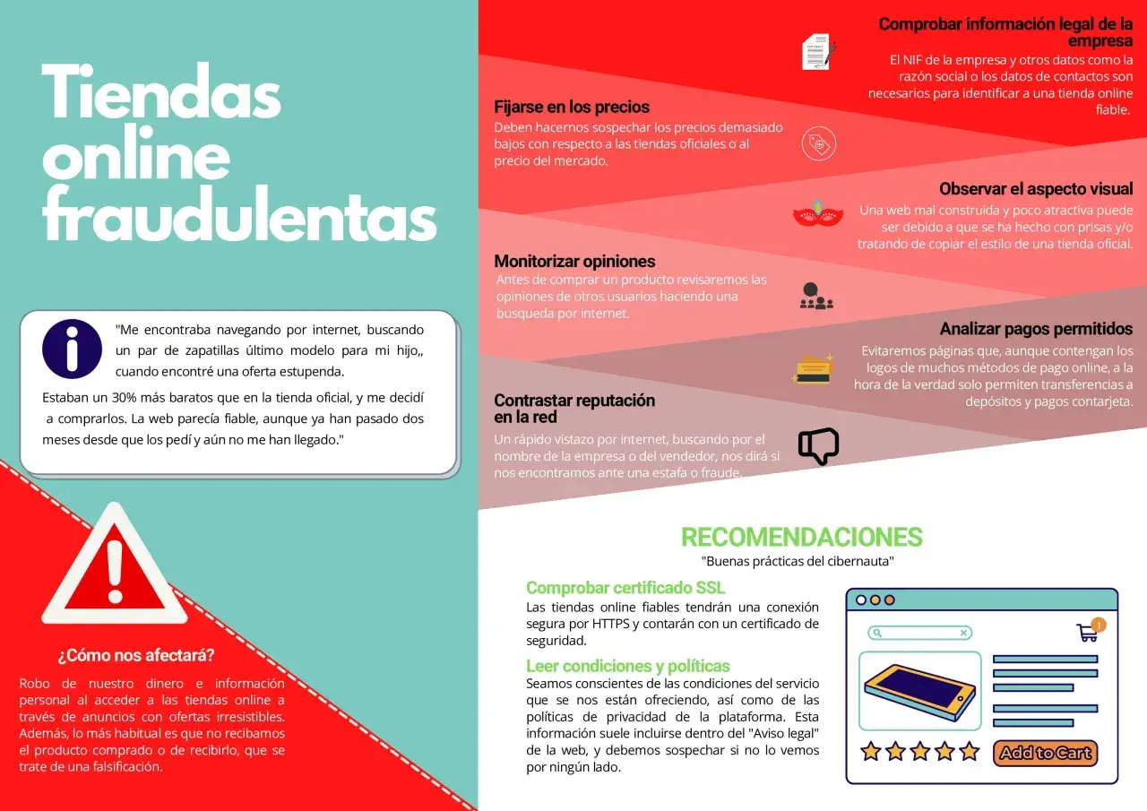 Gu&iacute;a para identificar tiendas online fraudulentas y encontrar una web fiable. Consejos para comprar seguro.