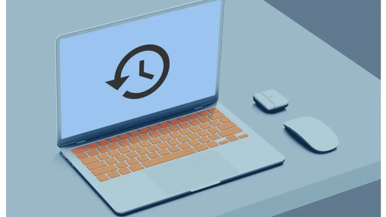 Un portátil con un icono de reciclaje en la pantalla, ideal para encontrar antivirus para Mac gratis y mantener tu equipo seguro.