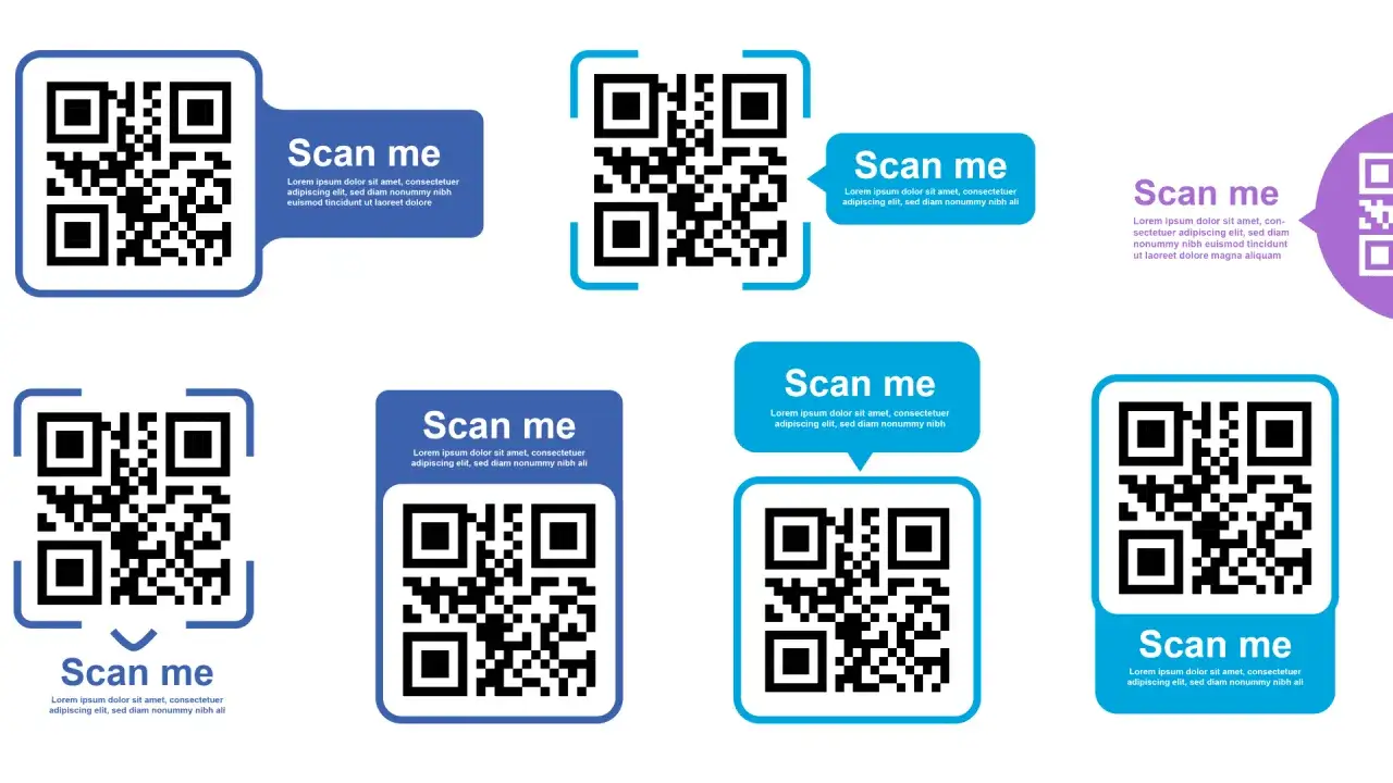 Varios códigos QR con el texto