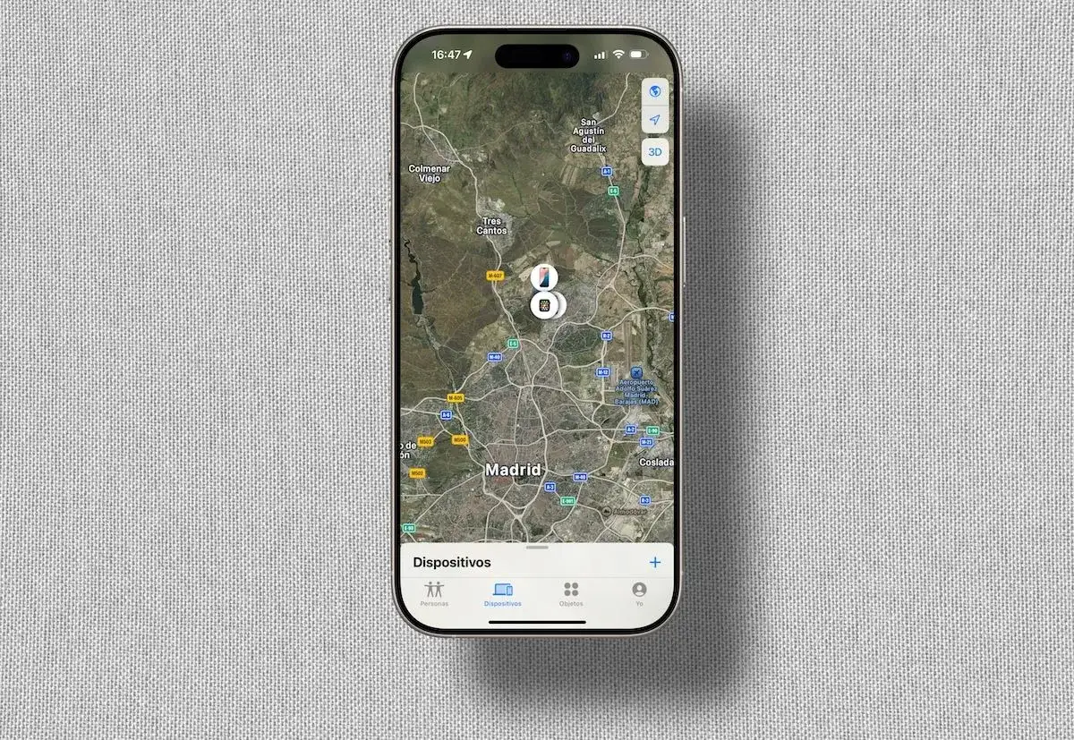 Un móvil muestra un mapa de Madrid, indicando que se puede saber la ubicación de un móvil.