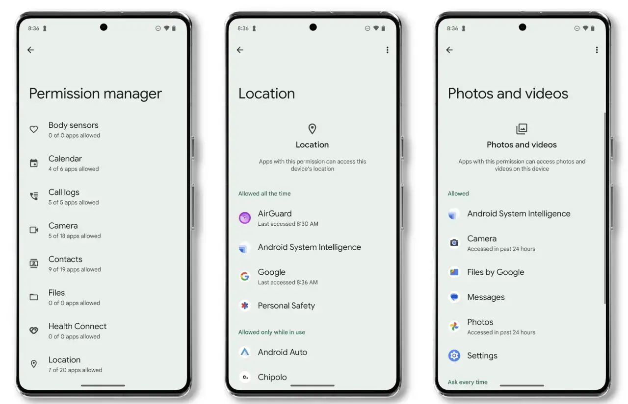 Gestión de permisos en Android. Se muestra la pantalla de