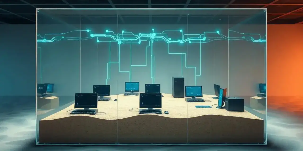 Computadoras conectadas en un entorno digital, ideal para los mejores cursos de ciberseguridad.
