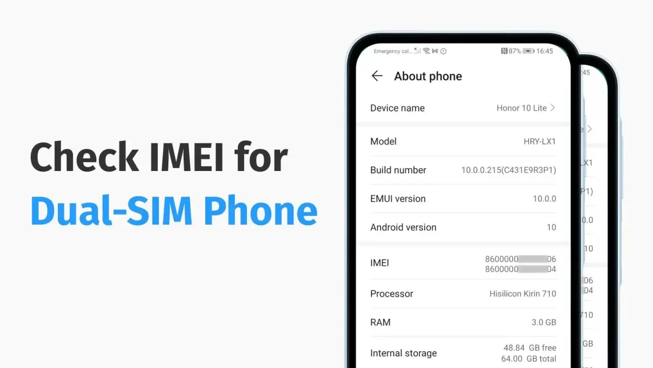 Verifica el IMEI de tu móvil dual-SIM para saber si han clonado mi movil. Muestra la pantalla